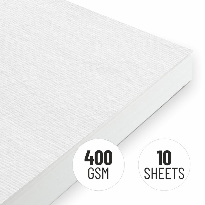 Anupam Canvas Painting pad 100% Cotton Acrylic Gesso Primed with Acid Free Paper 10 Sheets 400 GSM for Acrylic and Oil Painting (A5) - Image 3