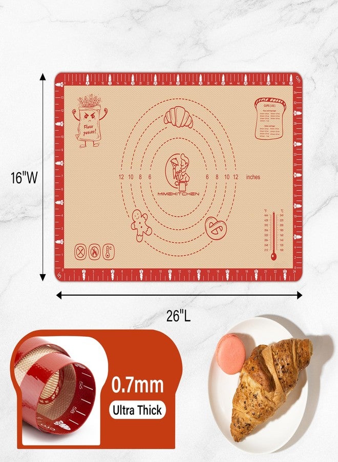 Mimekitchen Extra Thick Silicone Baking Mat with Recipes - 26x16 inch Non Stick Pastry Mat with Measurements for Sourdough, Macarons, Bread, Pizza, Dough Rolling, Kneading, Heat Resistant to 480°F Gift for Baker - Image 2