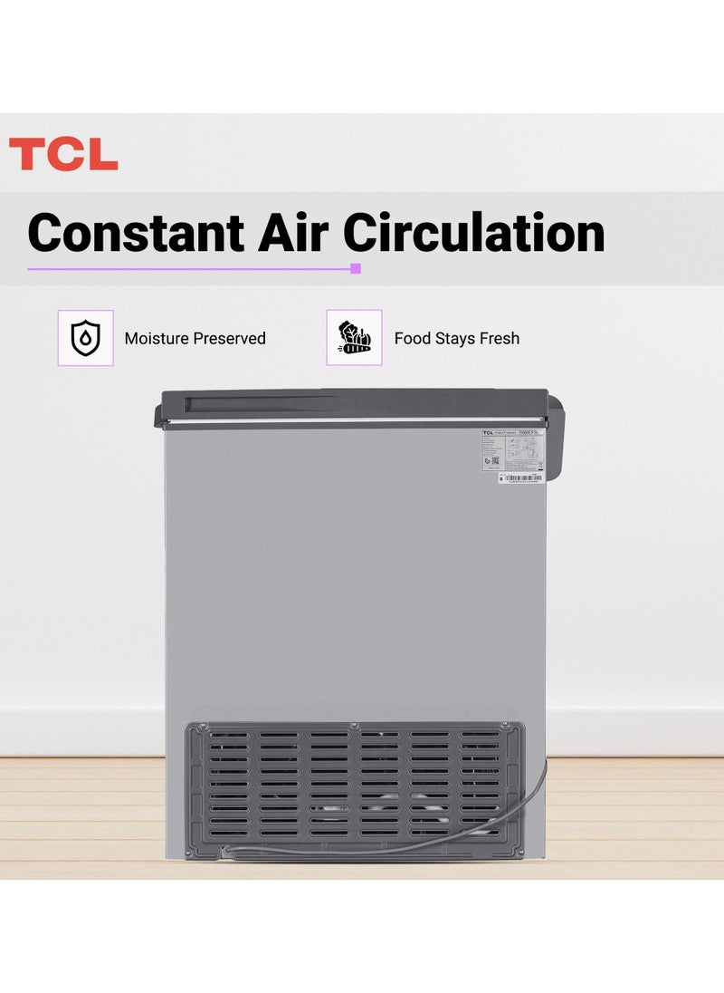 Double Door Chest Freezer, Large Deep Freezer With Storage Basket, Electronic Temperature Control With Led Display, Front Water Disposal, Child-Safety Lock 660 L 230 W F660Cfsl Silver