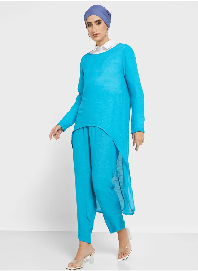 Khizana Asymmetrical Tunic & Pants Set