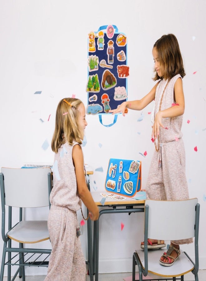 CHEFAN 2 Pack Felt Board for Kids, Portable Travel Storyboard, Preschool Activity Play Kits, Board Only, Blue & Green - Image 2