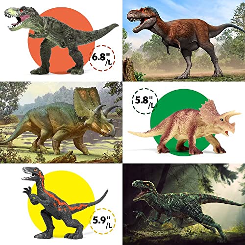 FRUSE Jurassic Dinosaur Toys,12 PCS Realistic Dino Figurines,Educational Dino Figure Playset with Information Dino Book,Dinosaur Toys for Kids 3-5 - Image 5