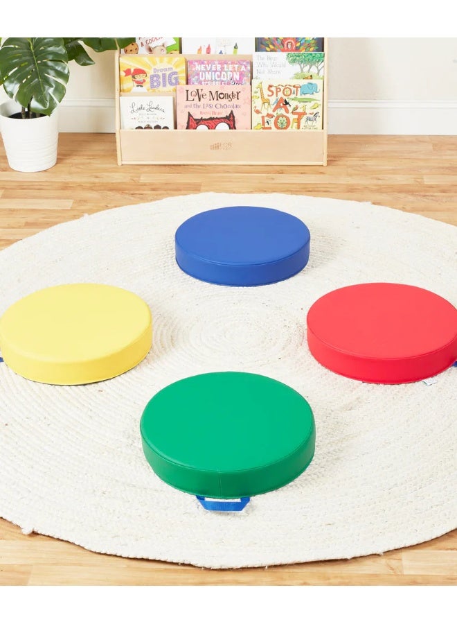 SUPREME Round Floor Cushion With Handle, 6-Piece - Image 1