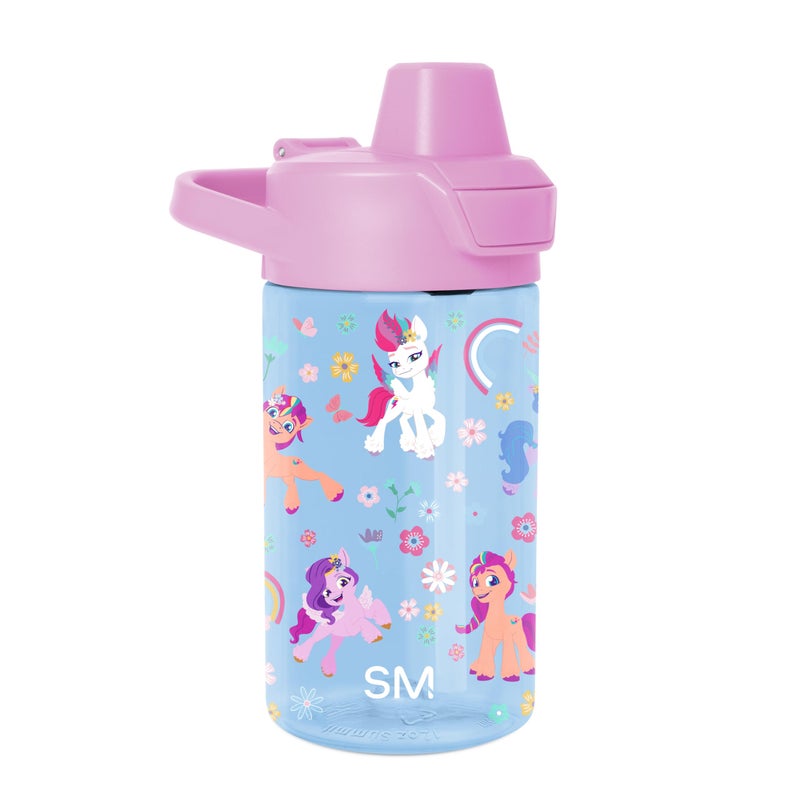 Simple Modern My Little Pony Kids Tritan Plastic Summit Water Bottle | 12 oz BPA-Free Cup with Covered Leak Proof Straw Lid for Girls, Toddlers | Garden of Rainbows - Image 1