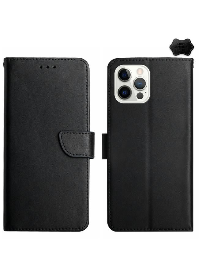 S-TOP Case For iPhone 16 Pro Max Genuine Leather Fingerprint-proof Flip Phone Case - Image 1