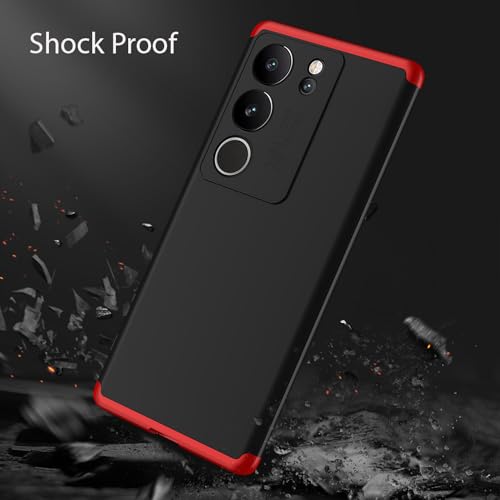 Kapa Double Dip Full 360 Protection Back Case Cover for Vivo V29 Pro (5G) (Red, Black) - Image 2