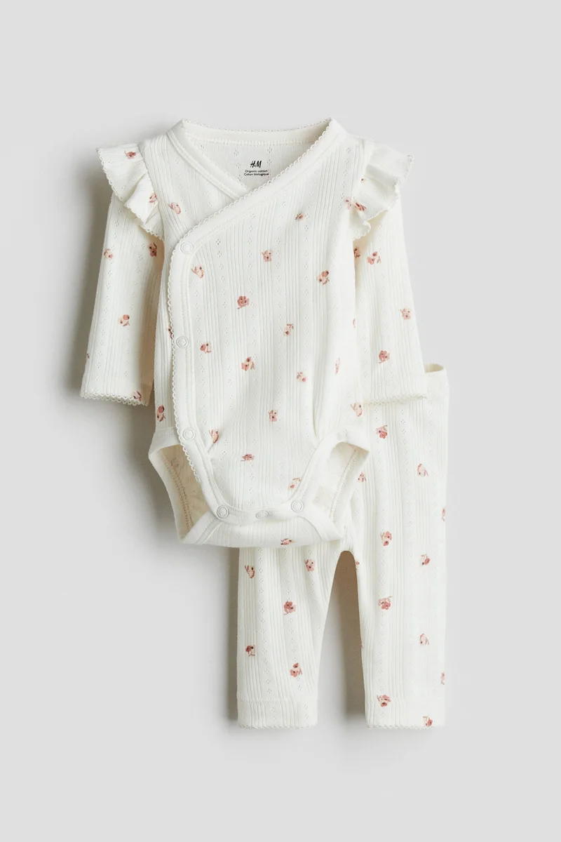 H&M 2-piece cotton pointelle set