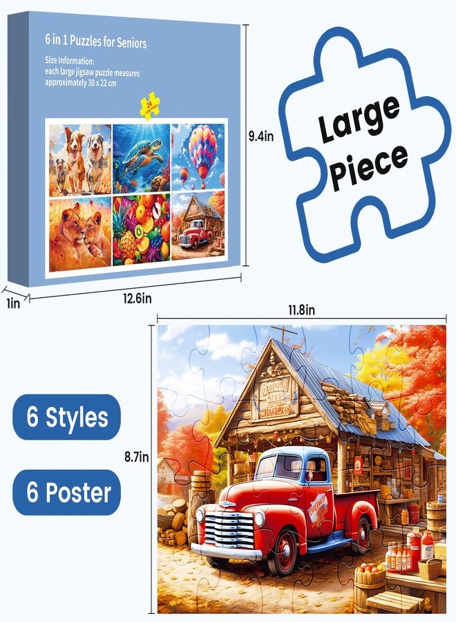 WSCXSC 24 Large Piece Puzzle for Seniors 6 Pack Puzzles Dementia Alzheimer's Products and Activities for The Elderly Adults Puzzle Alzheimer's Easy Puzzles Gift Memory Games for Patients, 6 Storage Bag - Image 2