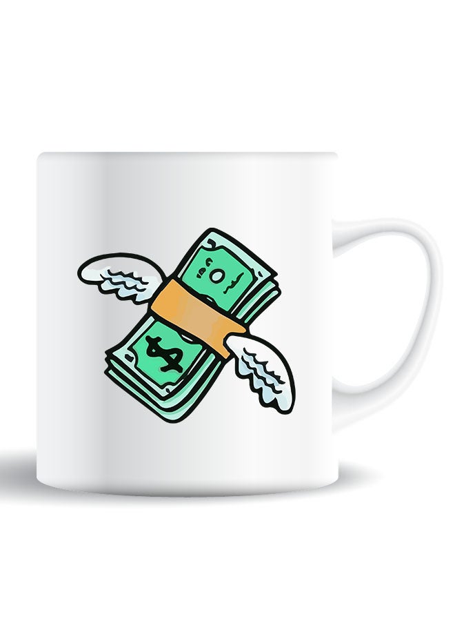 Theodor Premium Quality Two Sided Printed Coffee Mug Tea Cup Flying Money For Home Office, Kids Men Women - Image 1