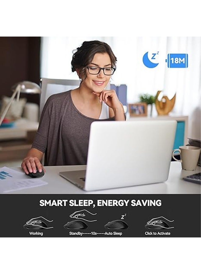 Forev Ergonomic Design 2.4G Wireless Gaming Mouse, 6 Programmable Buttons, Portable Mouse,with USB Receiver, Maximum Acceleration 14 Inches/Second, Compatible with Windows and MacOS(Blue/White） - Image 4