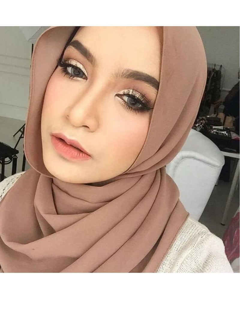 ELTRAZONE "Graceful Elegance: Solid Color Bubble Chiffon Scarf, a Fashion Essential for Women - Luxuriously Soft Hijab, Long Scarf Wrap, and Versatile Scarves" - Image 5