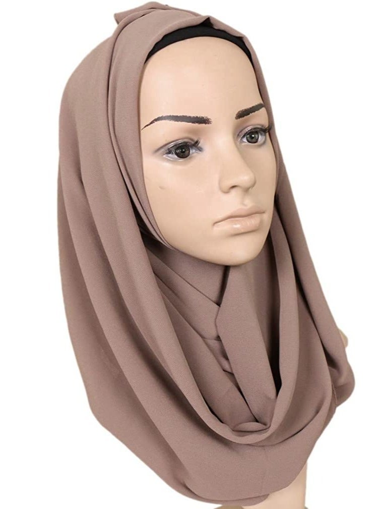 ELTRAZONE "Graceful Elegance: Solid Color Bubble Chiffon Scarf, a Fashion Essential for Women - Luxuriously Soft Hijab, Long Scarf Wrap, and Versatile Scarves" - Image 2