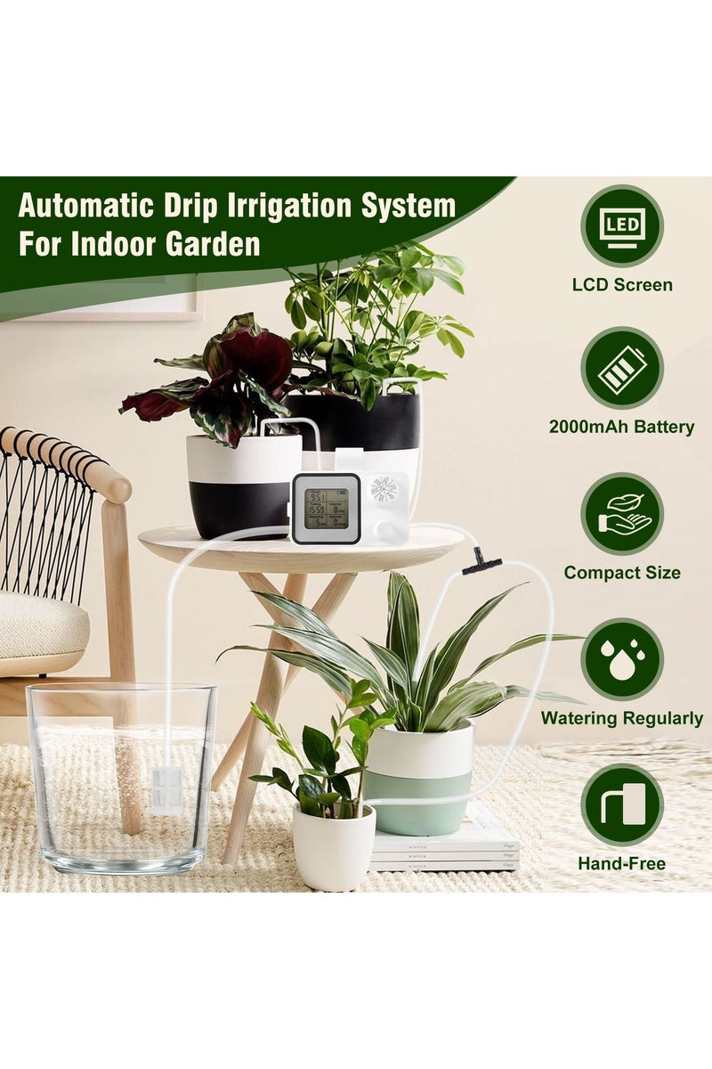 بريز مجموعة الري بالتقطير التلقائي,دعم النباتات المنزلية الداخلية 15 وعاء,نظام الري التلقائي الداخلي للنباتات,مع توقيت المياه الرقمي القابل للبرمجة - Image 2