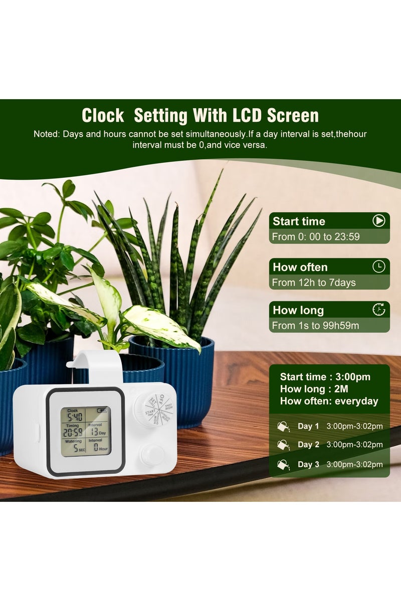 بريز مجموعة الري بالتقطير التلقائي,دعم النباتات المنزلية الداخلية 15 وعاء,نظام الري التلقائي الداخلي للنباتات,مع توقيت المياه الرقمي القابل للبرمجة - Image 3