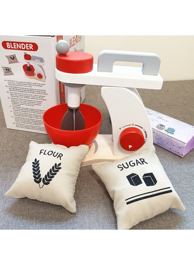 Baby Wooden Coolhouse Microwave Bread Machine Coffee Machine Set Children's Educational Simulation Kitchen Cutting Toys-Color:White Microwave - Image 4