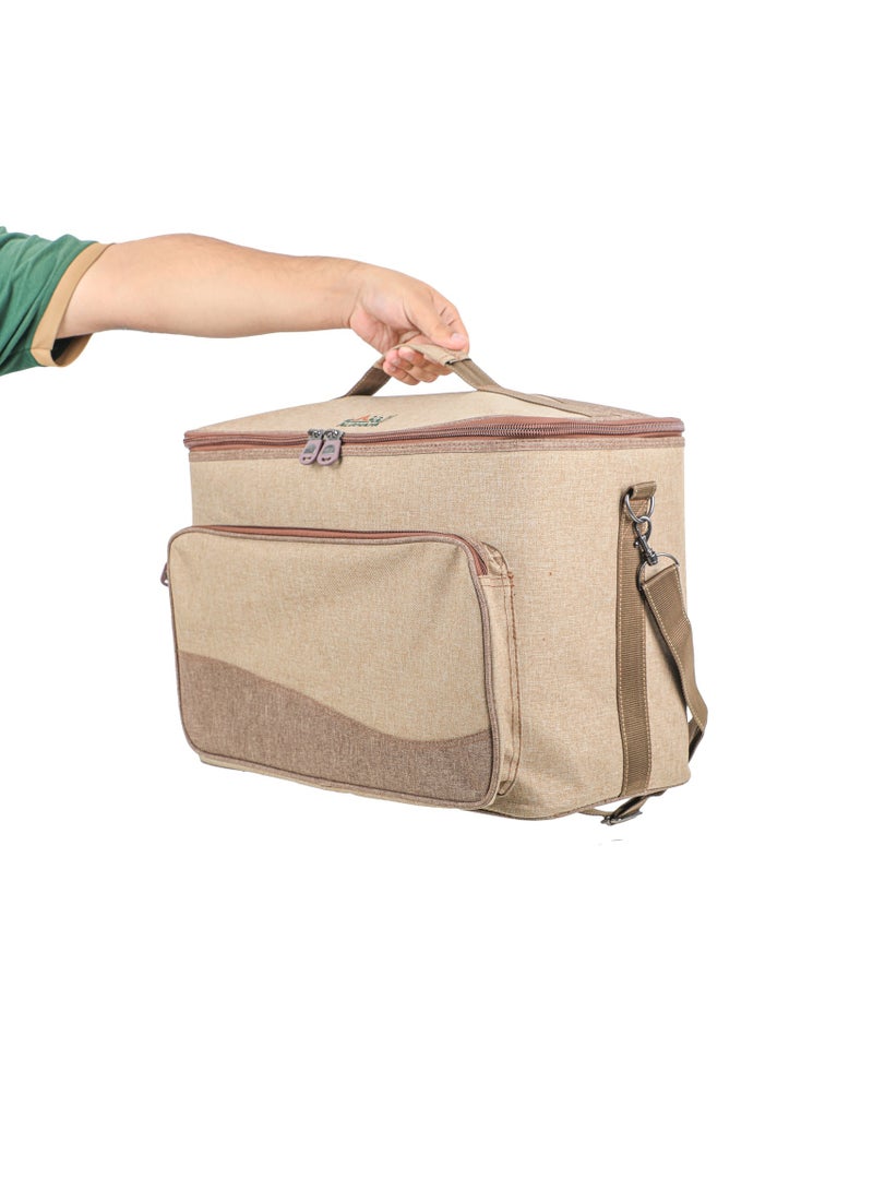 ALGHAFA ALGhafa,hafeet thermos bag, for trips, camping, wooden color, large size 45*28*35 cm  - Image 3