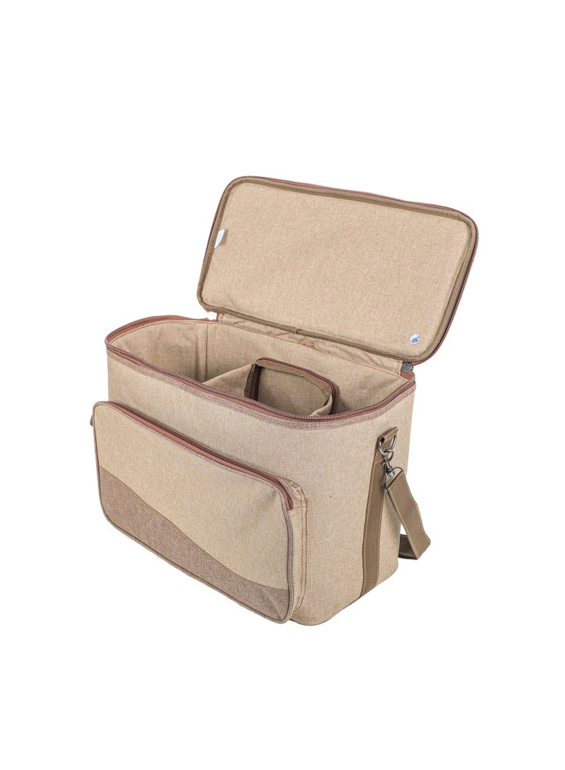 ALGHAFA ALGhafa,hafeet thermos bag, for trips, camping, wooden color, large size 45*28*35 cm  - Image 4
