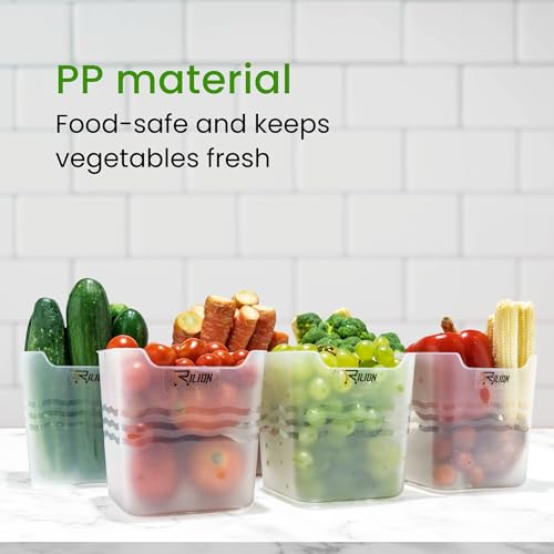 RILION 6 fridge storage boxes multipurpose containers for storage Space-saving Refrigerator Side Door Organizer for fridge kitchen Fruits, Vegetables Storage Containers- transparent, Plastic - Image 3