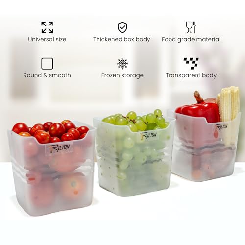 RILION 6 fridge storage boxes multipurpose containers for storage Space-saving Refrigerator Side Door Organizer for fridge kitchen Fruits, Vegetables Storage Containers- transparent, Plastic - Image 4