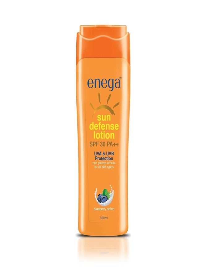 Enega Sun Defense Lotion SPF 30 PA++ | UVA & UVB Protection Sunscreen | Non-Greasy Formula for All Skin Types | Blueberry Shine (300 ML) - Image 1