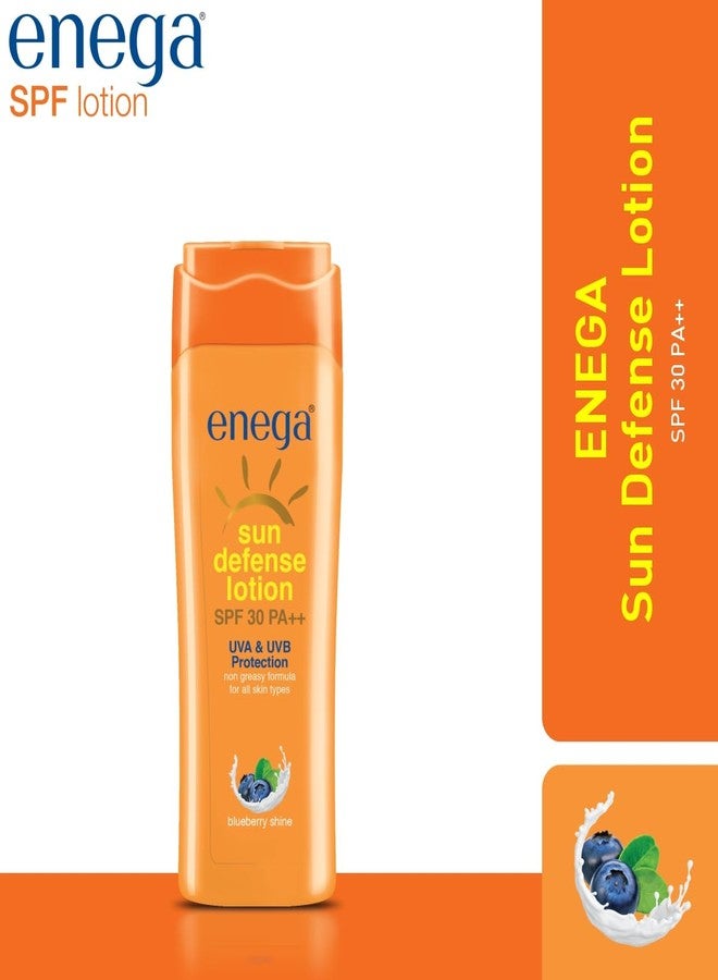 Enega Sun Defense Lotion SPF 30 PA++ | UVA & UVB Protection Sunscreen | Non-Greasy Formula for All Skin Types | Blueberry Shine (300 ML) - Image 2