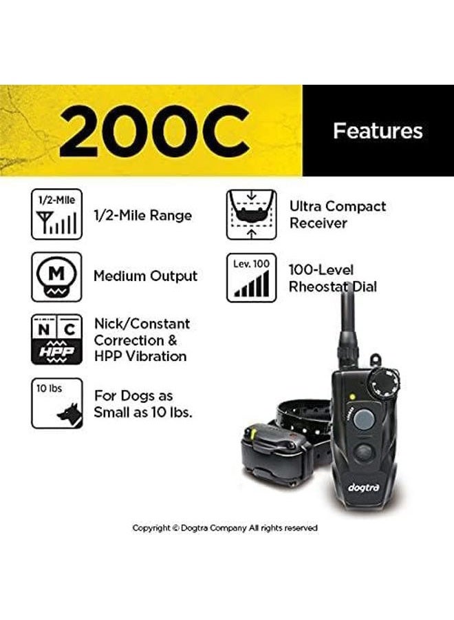 Dogtra 200C Waterproof ½-Mile One-Handed Operation Remote Training Dog E-Collar - Image 3