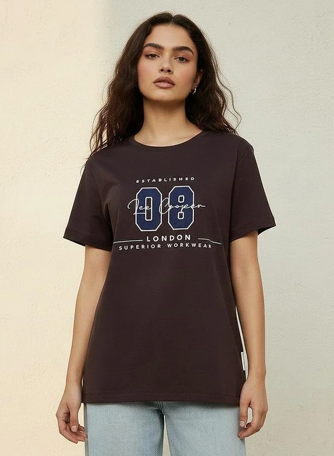 Lee Cooper Lee Cooper Relaxed Fit Cotton T shirt with Embroidery