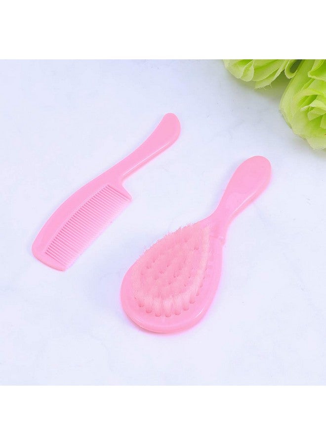 HEALLILY Kids Comb Baby Hair Brush and Comb Set for Newborn Scalp Grooming Product for Infant Toddler Kids (Pink) - Image 1