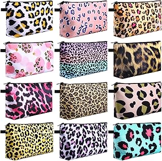 TKK Sanwuta 12 Pieces Cosmetic Bags Makeup Bags Printed Roomy Toiletry Bag Waterproof Beauty Bag Organizer Pouches with - Image 1