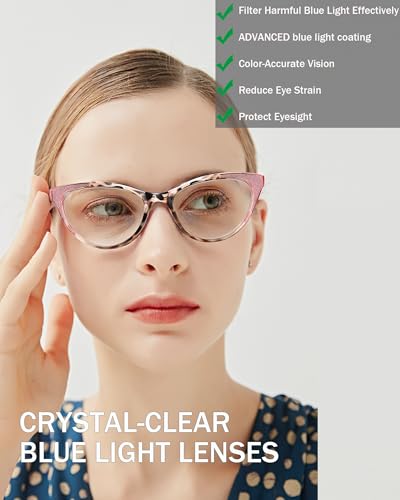 YTDBNS Reading Glasses for Women, Cat Eye Readers, Fashion Blue Light Blocking Eyewear, Lightweight Spring Hinge Frames for Everyday Wear - Image 3