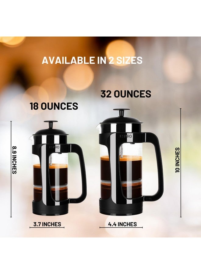 إسبرو ESPRO - ماكينة تحضير قهوة فرنسية صغيرة P3 سعة 18 أونصة - ماكينة تحضير شاي وقهوة بفلتر دقيق مزدوج، مشروبات خالية من الحصى والمرارة (أسود) - Image 2