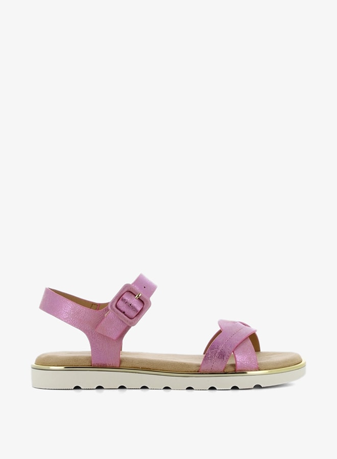 SJ Women's Cross Strap Sandals with Buckle Closure  - Image 2