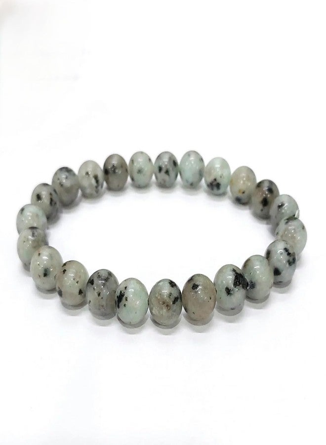 Blue bijoux Kiwi Jasper 8 MM Round Reiki Healing Crystal Stretch Bracelet | For Encouraging Personal Growth | Enhancing Heart Chakra Energy | Reducing Stress and Anxiety | Men & Women - Image 5