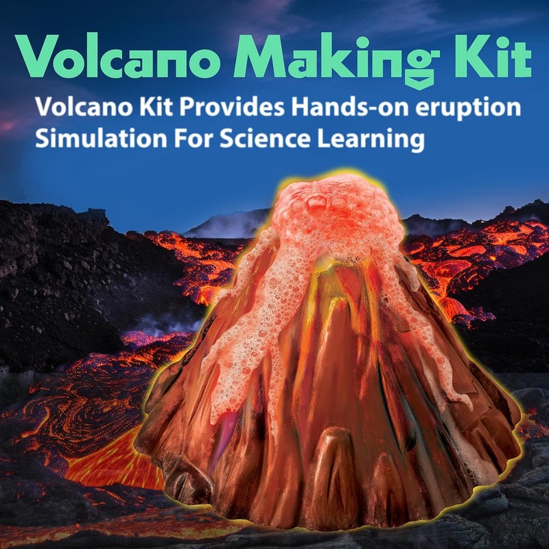 Storio طقم علوم بركان ثائر DIY للأطفال | اصنع بركانك الخاص مع القالب، الجبس والدهان | نشاط تعليمي ممتع للأولاد والبنات من عمر 5 سنوات فما فوق | طقم تجارب تعليمية STEM - Image 5