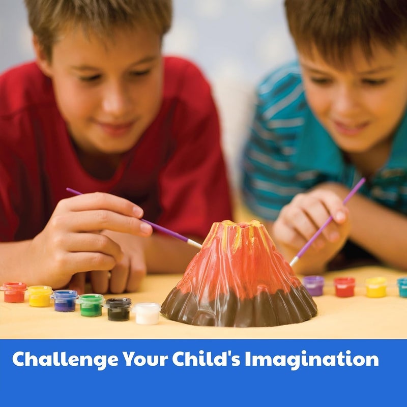 Storio طقم علوم بركان ثائر DIY للأطفال | اصنع بركانك الخاص مع القالب، الجبس والدهان | نشاط تعليمي ممتع للأولاد والبنات من عمر 5 سنوات فما فوق | طقم تجارب تعليمية STEM - Image 4