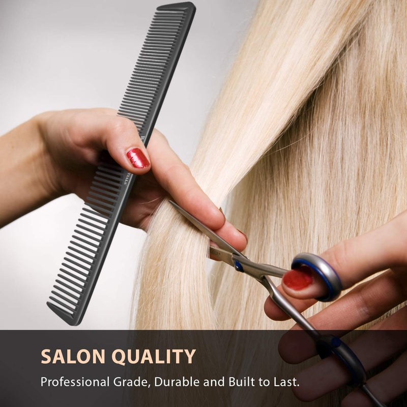 Bardeau Essentials Hair Cutting Comb (2 Pack) - Professional 8.75â€ Black Carbon Fiber Anti Static Chemical And Heat Resistant Hair Combs For All Hair Types For Men And Women - By Bardeau Essentials - Image 5