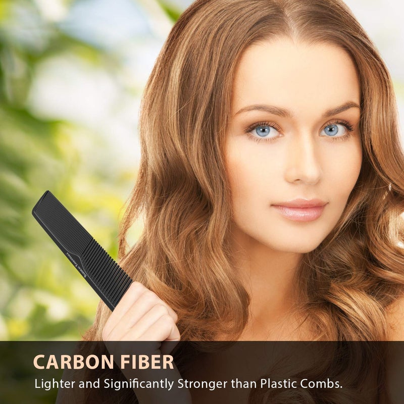 Bardeau Essentials Hair Cutting Comb (2 Pack) - Professional 8.75â€ Black Carbon Fiber Anti Static Chemical And Heat Resistant Hair Combs For All Hair Types For Men And Women - By Bardeau Essentials - Image 3