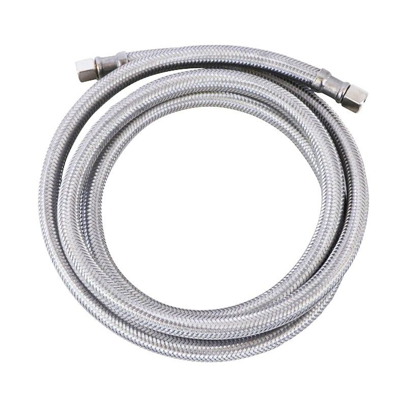 Endurance Pro 5 Foot Universal Ice Maker Flexible Braided Stainless Steel Water Supply Hose Connector Connection 14 x 14 Inch Compression Fittings 1 5 Foot