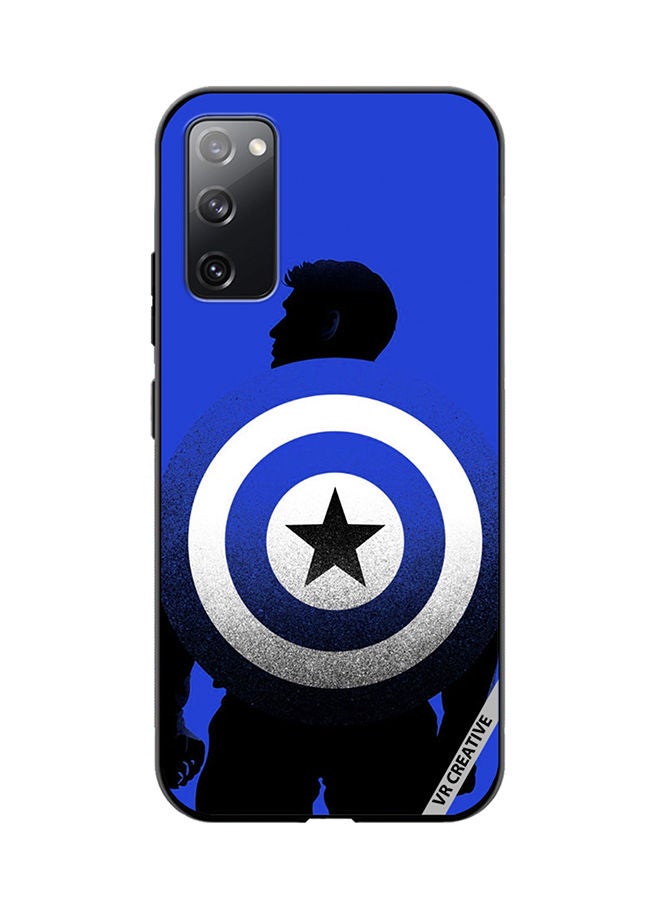 VR CREATIVE Protective Case Cover For Samsung Galaxy S20 FE 5G Captain America Blue Design Multicolour - Image 1