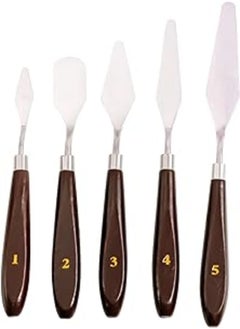 EXERZ Palette Knife Set 5 Pieces Stainless Steel Wooden Handle Spatula Scraper Art Supplies Accessories For Oil And Acrylic Painting Paint Mixing For Casting Art Premix For Watercolours - pzsku/ZACBCFC9878E877664CC0Z/45/_/1720390257/b7a7470b-faed-42c6-aa60-3378fd9b51fa