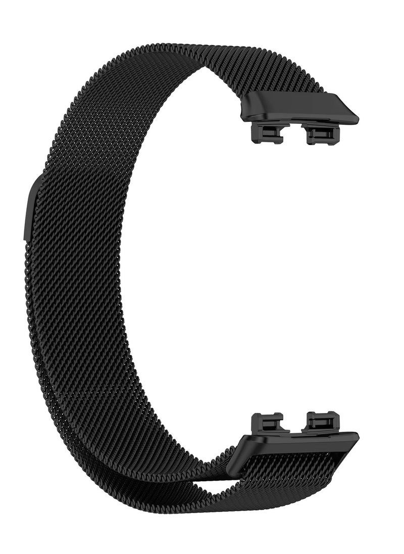 Generic Replacement Band for Huawei Band 8/Honor Band 8 Band Magnetic Stainless Steel Strap Loop Watch Band Sports Straps (Black)  - Image 4