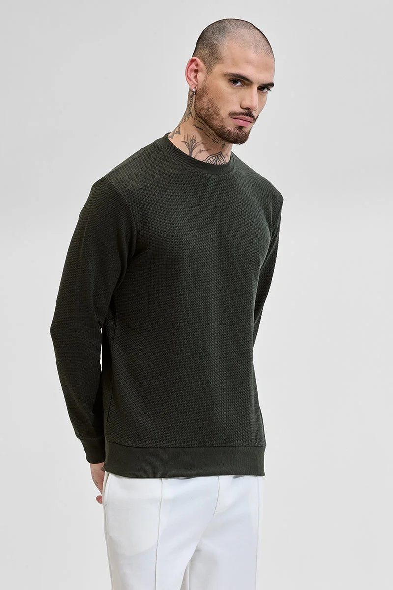 SNITCH Regular Fit Knitted Sweatshirt