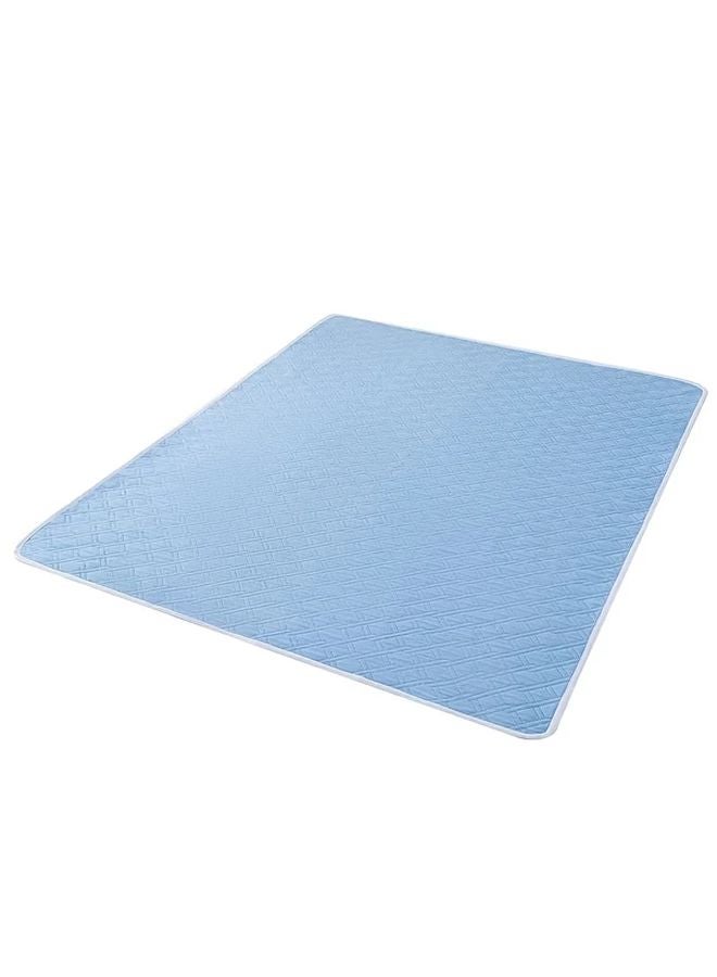 وسادة فراش للحيوانات الأليفة قابلة للغسل أزرق 27 × 35 بوصة (56 × 43 بوصة) طبقة فراش ناعمة قابلة لإعادة الاستخدام - Image 1