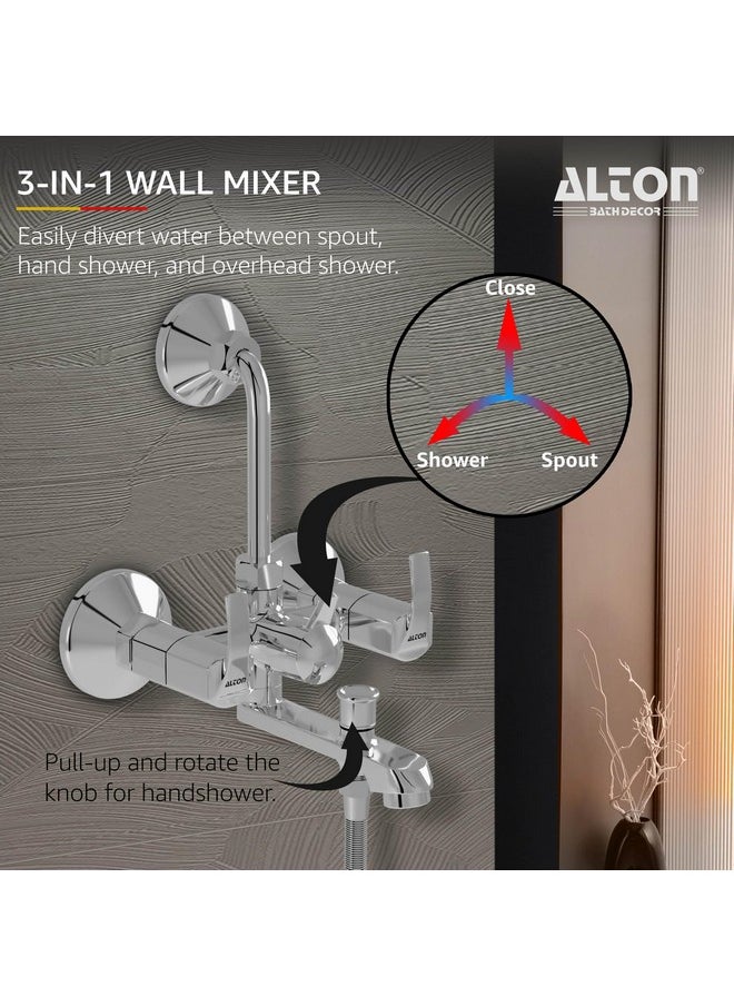 ALTON QBA9130 Brass 3-IN-1 Wall Mixer With 3-Function, 4-INCH Overhead & Hand Showers Set, Chrome Finish - pzsku/ZACBD08D638A0E084C8FBZ/45/_/1740982873/8490511c-a437-45d1-916c-f1877da4e637