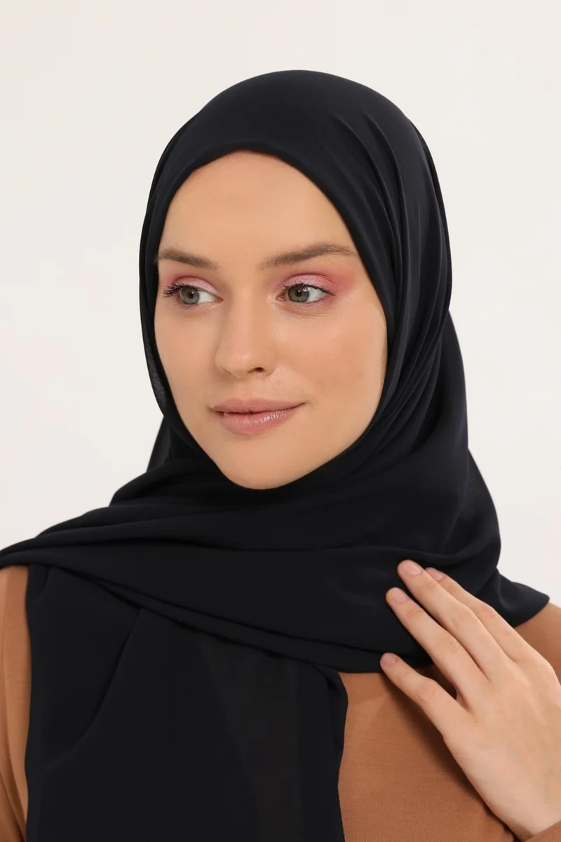 التوبة Ready Practical Luxury Neck Collar Bonnet Chiffon Shawl