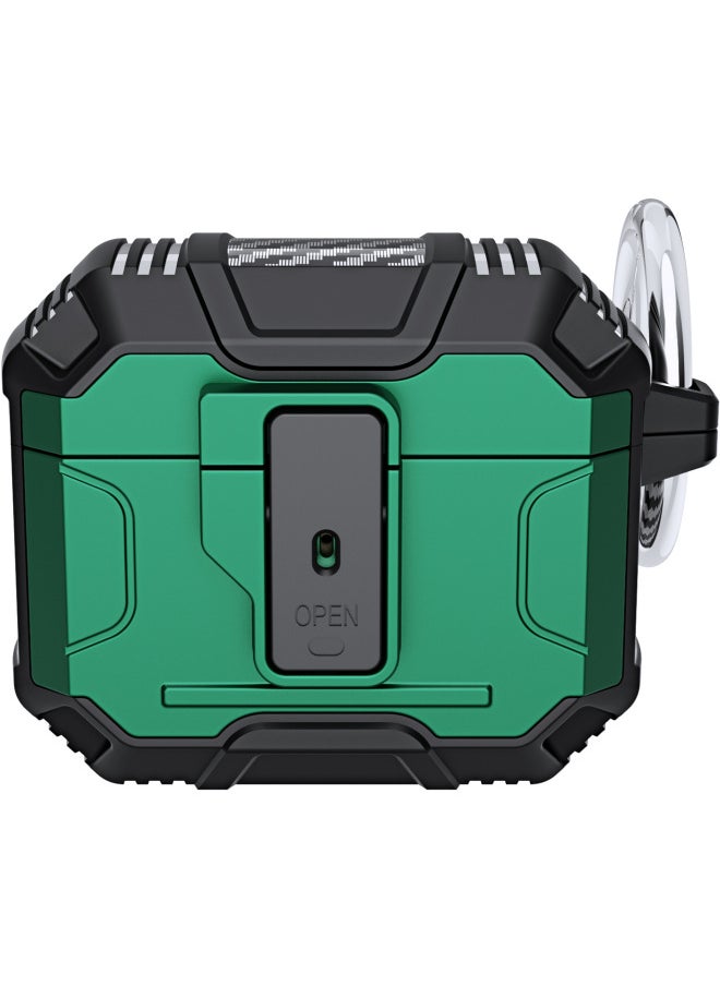 Generic - AirPods4/Pro2 Protective Case TPU Elastic Switch AirPods3 Protective Cover One Touch Switch Full Package Protection For Apple Compatible-Color:dark Green-Applicable Model:Airpods Pro - Image 1