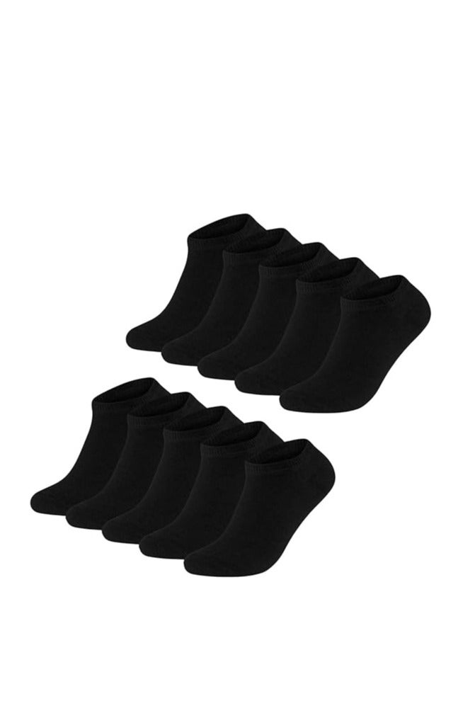 جوارب قطنية سوداء للرجال حتى الكاحل - عبوة من ١٠ قطع - Image 1