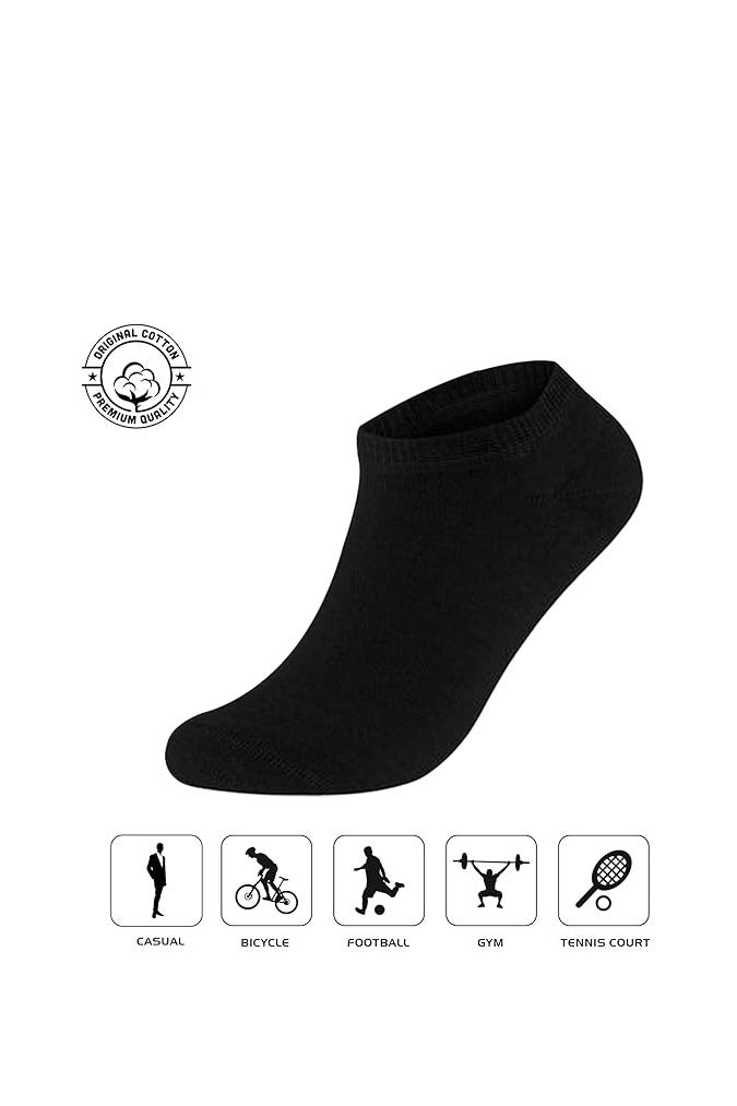 جوارب قطنية سوداء للرجال حتى الكاحل - عبوة من ١٠ قطع - Image 2