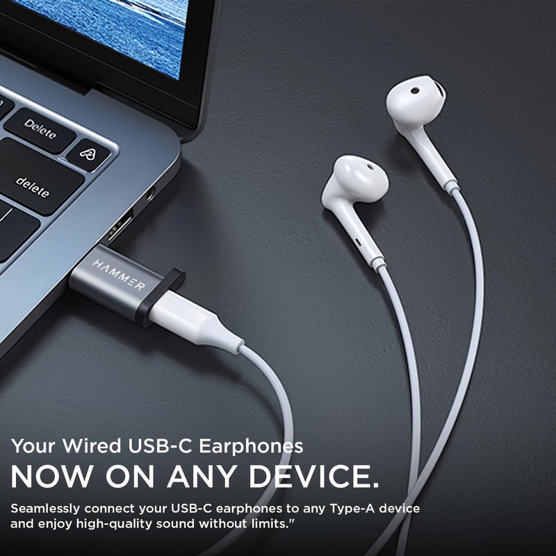 HAMMER USB Type C Female to USB Male OTG Adapter with 5 Gbps High-Speed Data Transfer, Compatible with Laptops, Tablets, Smartphones, Chargers and All USB A Devices (Grey) - Image 4