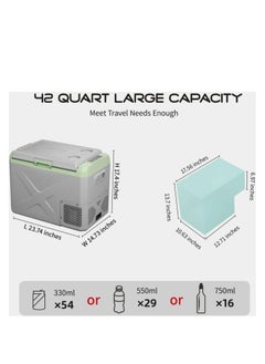 دي إل سي  DLC 40L Portable Fridge 12 Volt Car Refrigerator Fast Cooling Freezer for Fishing, Camping, RV, Truck, Boat-12/24V DC 33540  - Image 2